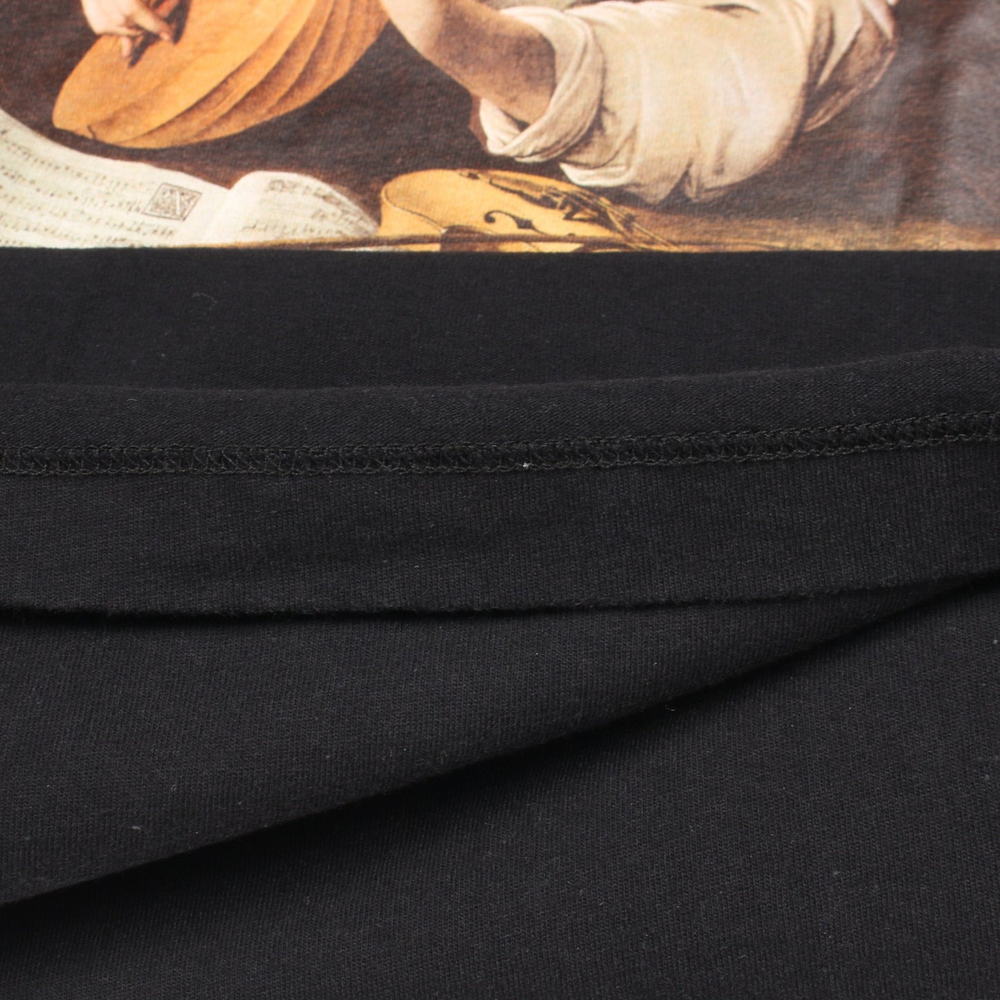 Caravaggio Lute Slim 半袖Tシャツ クルーネック コットン ブラック オフホワイト トップス OFF-WHITE