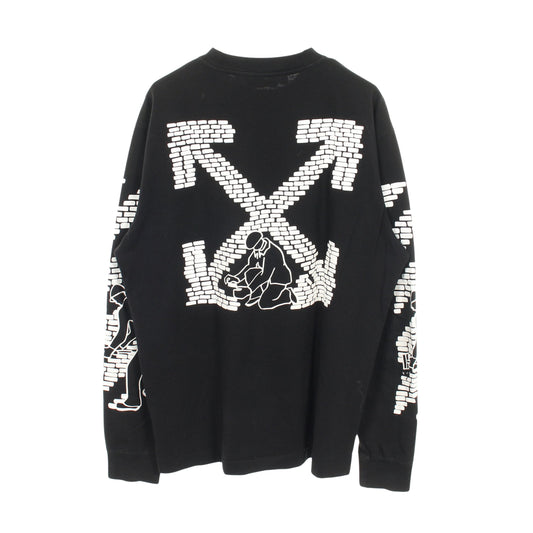 長袖Tシャツ コットン ブラック オフホワイト