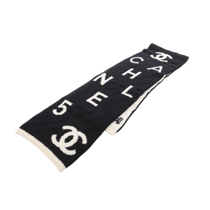 ココマーク ロゴ マフラー カシミヤ ウール シルク ブラック アイボリー シャネル 財布・小物 CHANEL