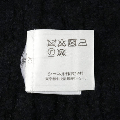 ココマークボタン ニット コート カシミヤ シルク ネイビー シャネル アウター CHANEL
