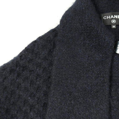 ココマークボタン ニット コート カシミヤ シルク ネイビー シャネル アウター CHANEL