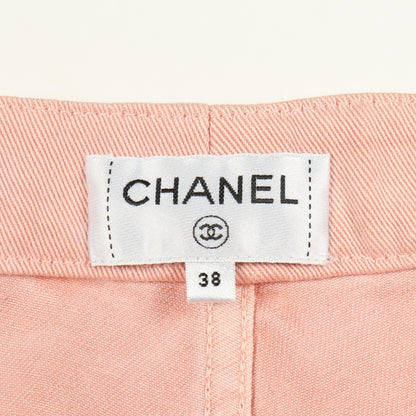ココマーク キルティング切替 デニムパンツ コットン ピンク シャネル ボトムス CHANEL
