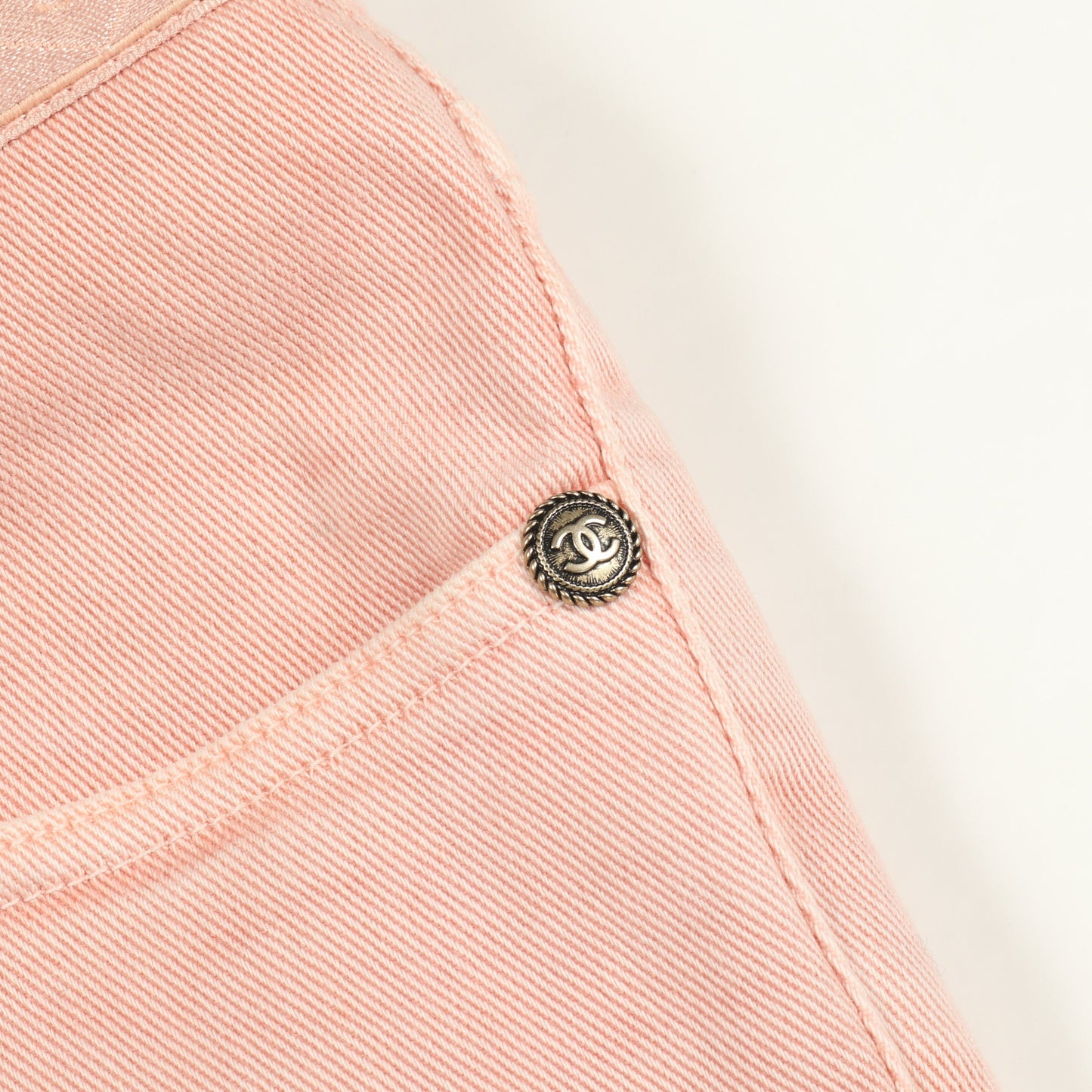 ココマーク キルティング切替 デニムパンツ コットン ピンク シャネル ボトムス CHANEL