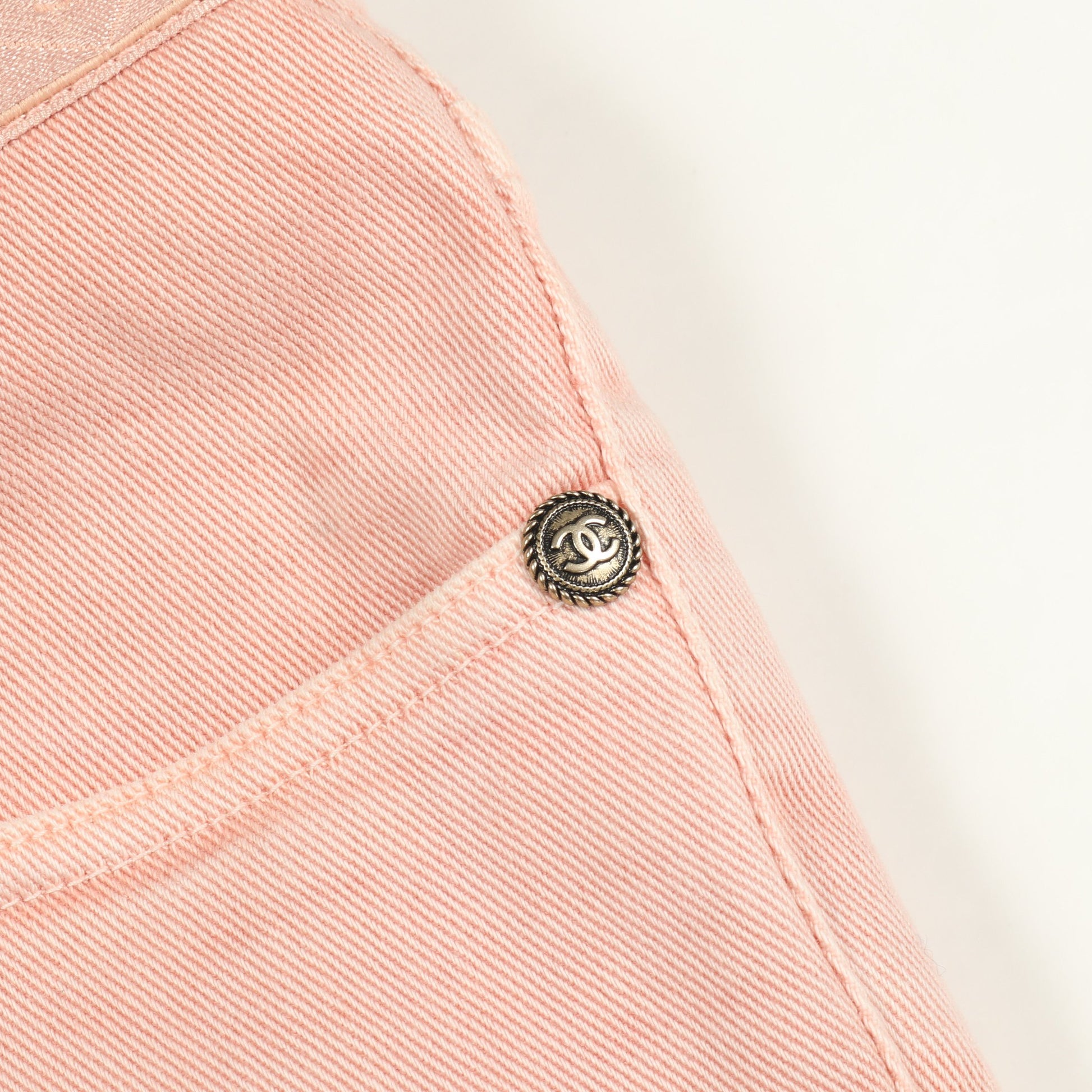 ココマーク キルティング切替 デニムパンツ コットン ピンク シャネル ボトムス CHANEL
