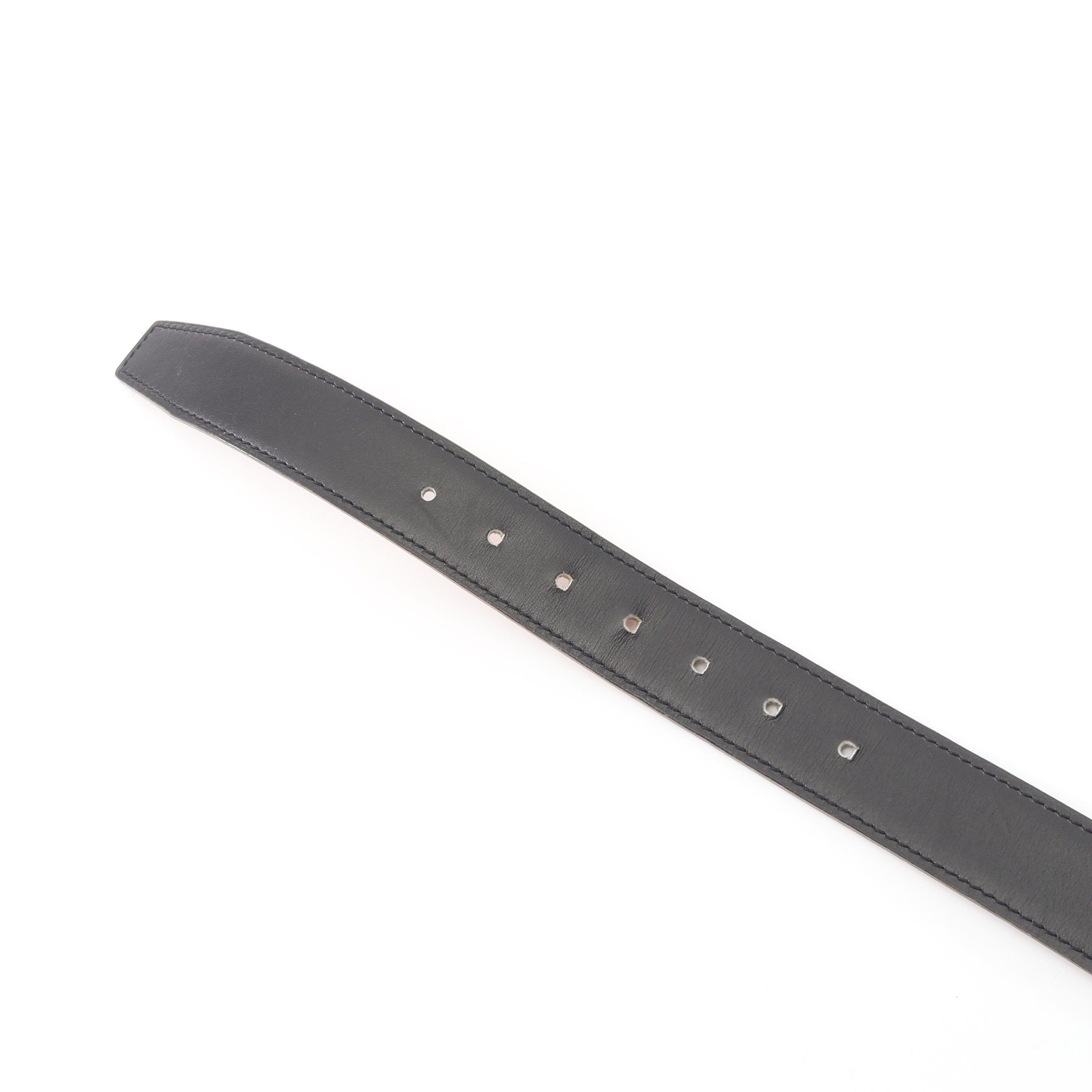 ベルト レザー ブラック シルバー金具 □D刻印 エルメス – RECLO