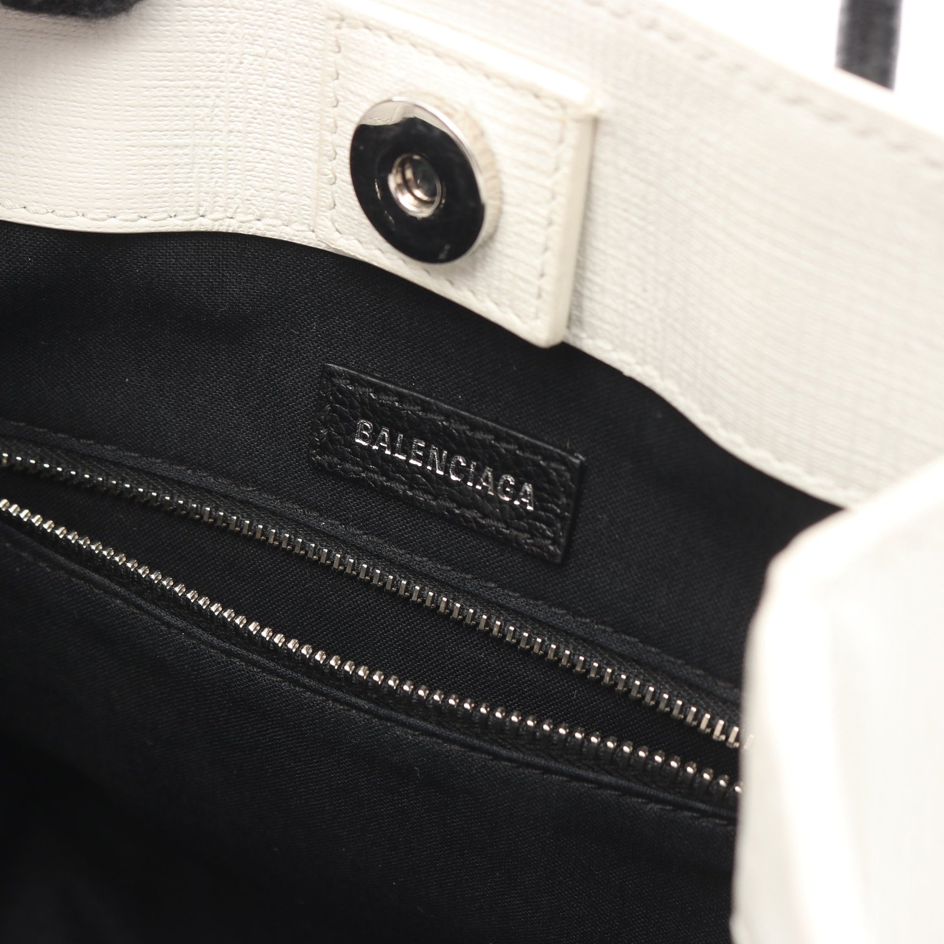 ショッピングトート XXS ハンドバッグ PVC レザー ホワイト ブラック バレンシアガ バッグ BALENCIAGA