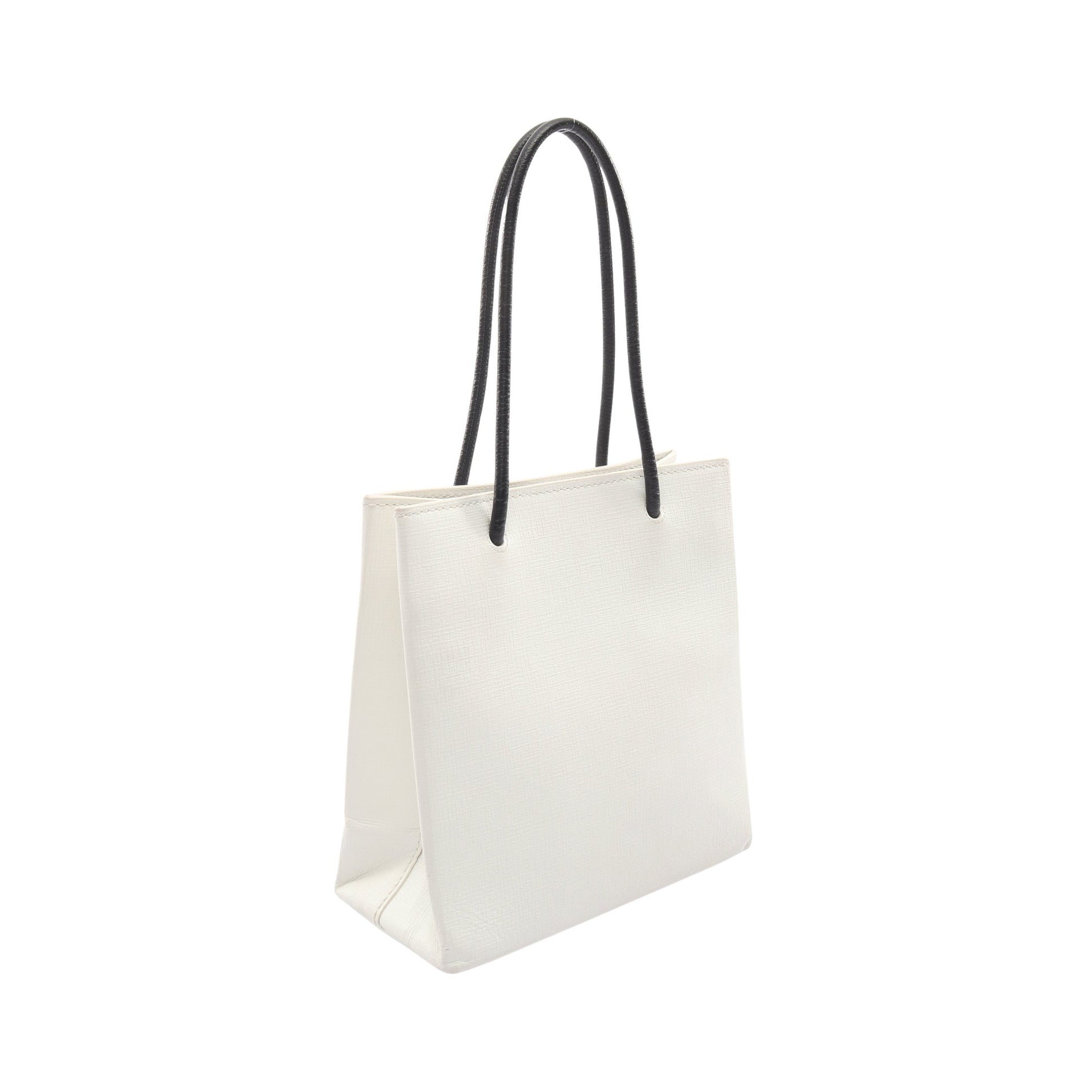 ショッピングトート XXS ハンドバッグ PVC レザー ホワイト ブラック バレンシアガ バッグ BALENCIAGA