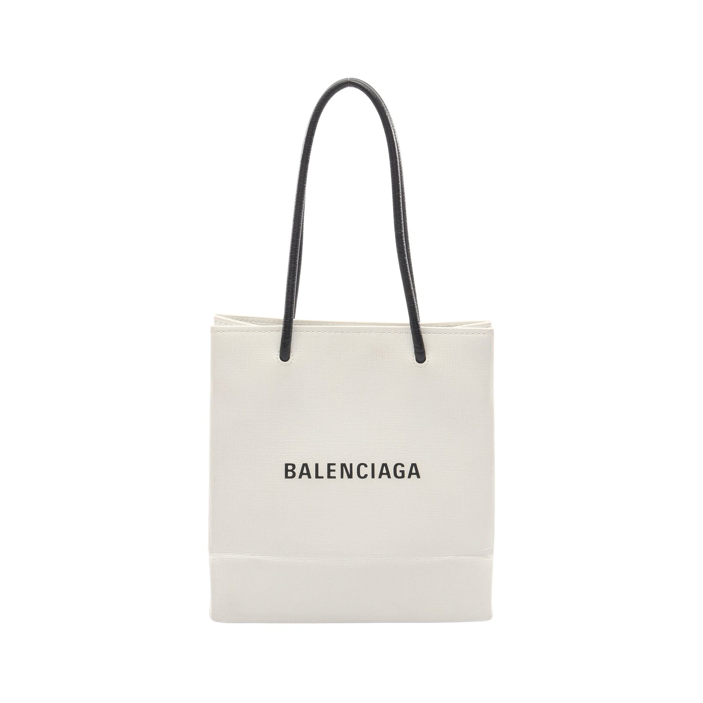 ショッピングトート XXS ハンドバッグ PVC レザー ホワイト ブラック バレンシアガ バッグ BALENCIAGA