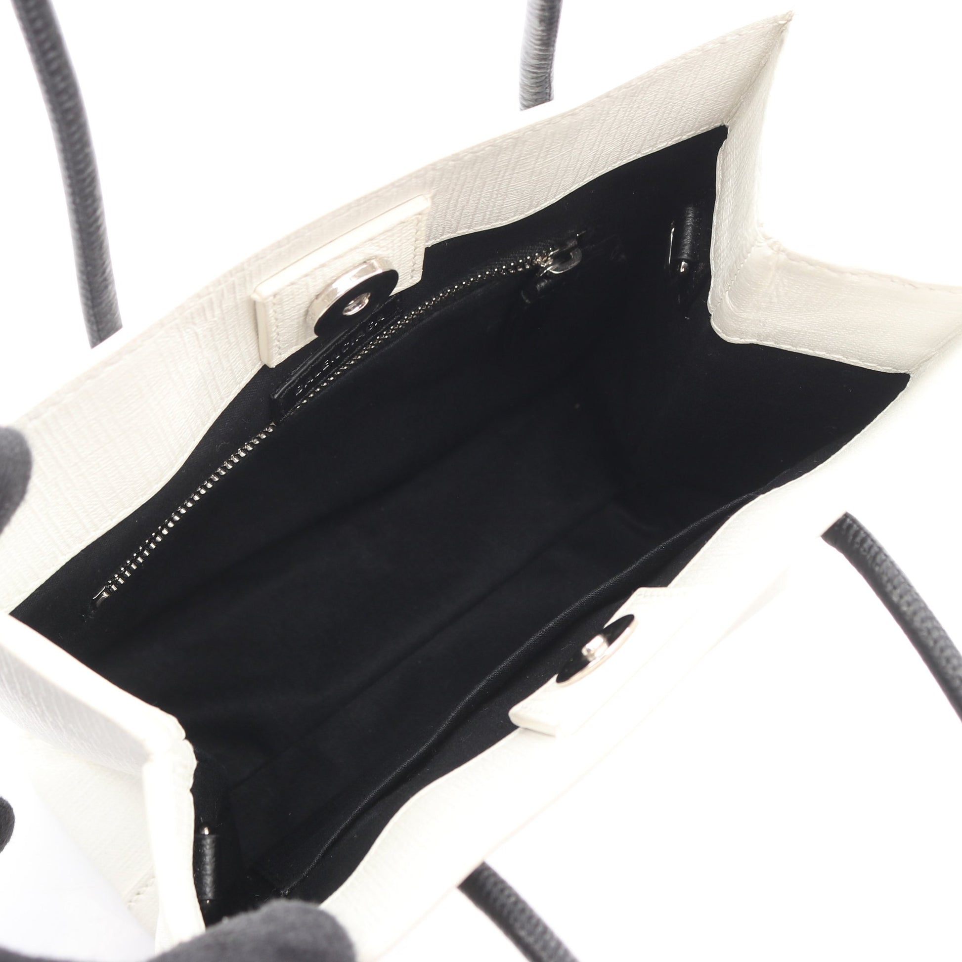 ショッピングトート XXS ハンドバッグ PVC レザー ホワイト ブラック バレンシアガ バッグ BALENCIAGA