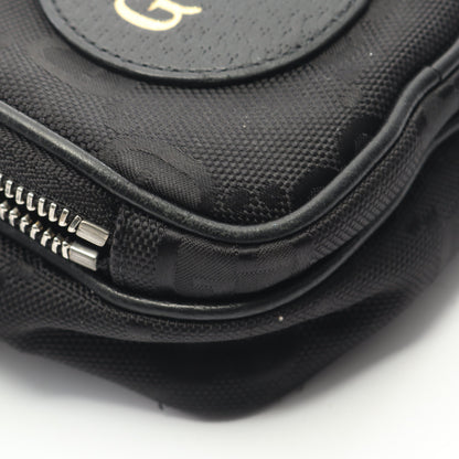 オフ ザ グリッド ショルダーバッグ ナイロンキャンバス レザー ブラック グッチ バッグ GUCCI