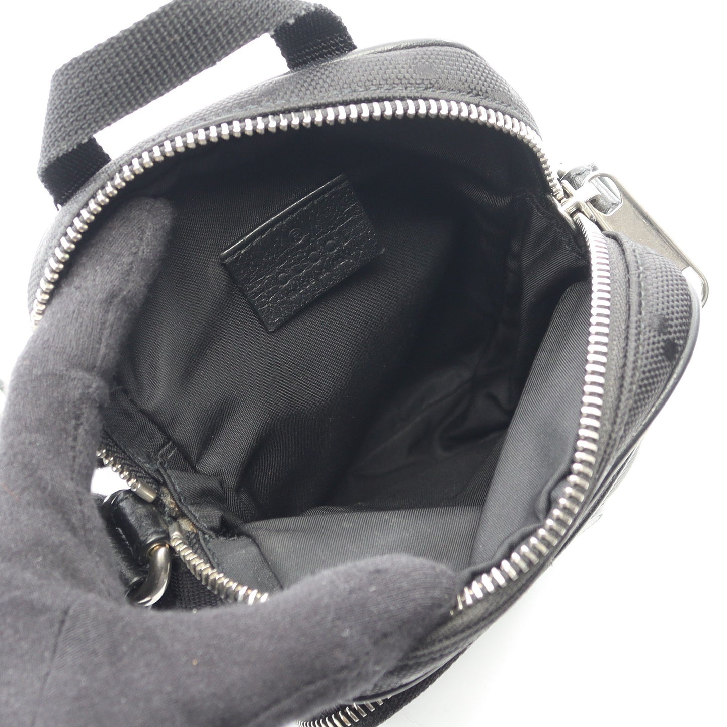 オフ ザ グリッド ショルダーバッグ ナイロンキャンバス レザー ブラック グッチ バッグ GUCCI