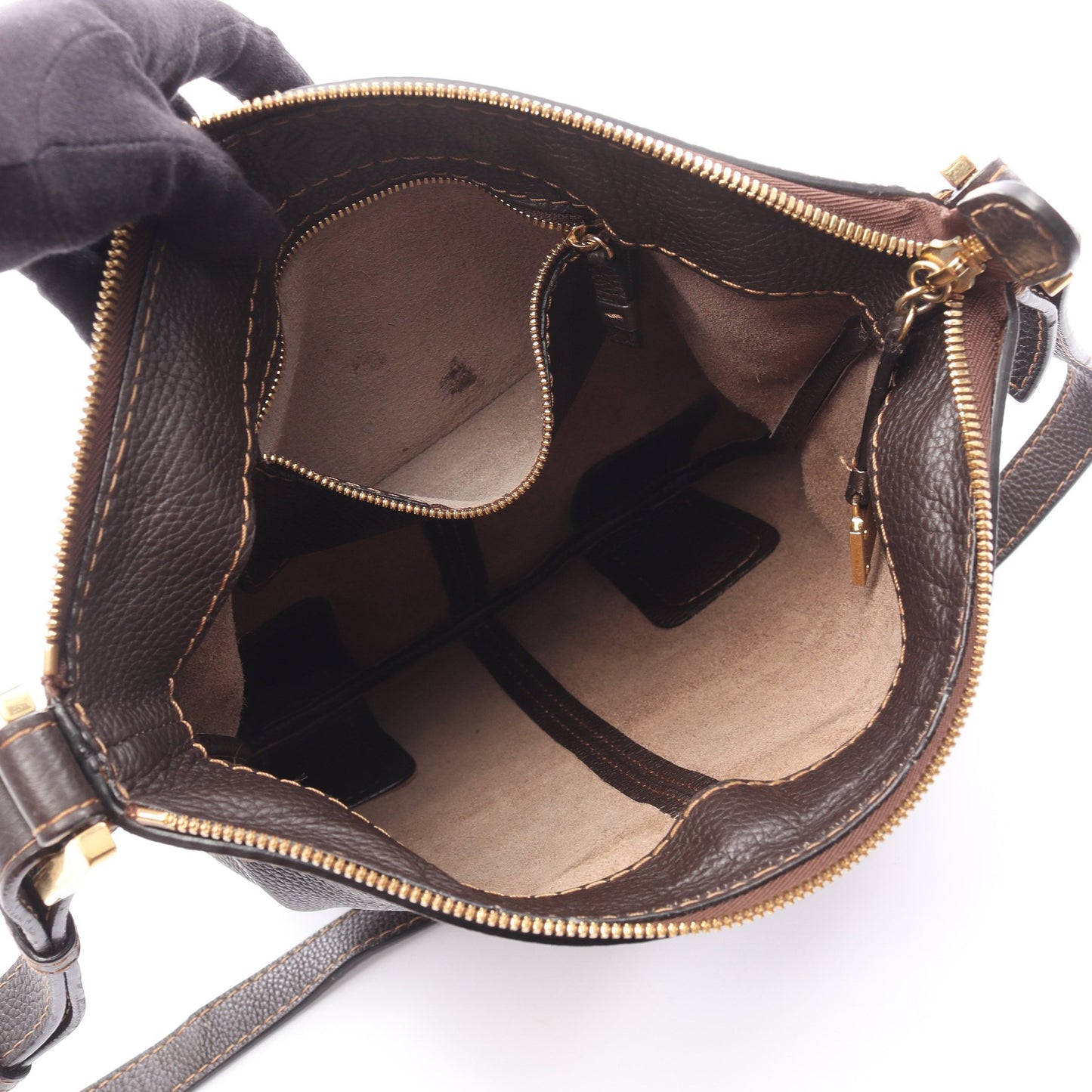 ショルダーバッグ レザー ダークブラウン ロエベ バッグ LOEWE