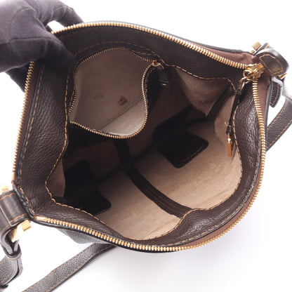ショルダーバッグ レザー ダークブラウン ロエベ バッグ LOEWE