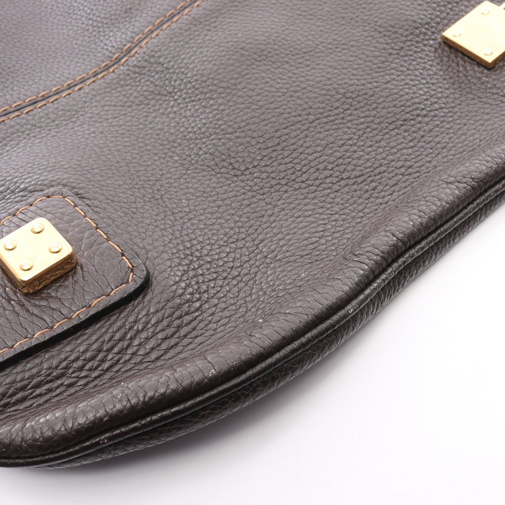 ショルダーバッグ レザー ダークブラウン ロエベ バッグ LOEWE