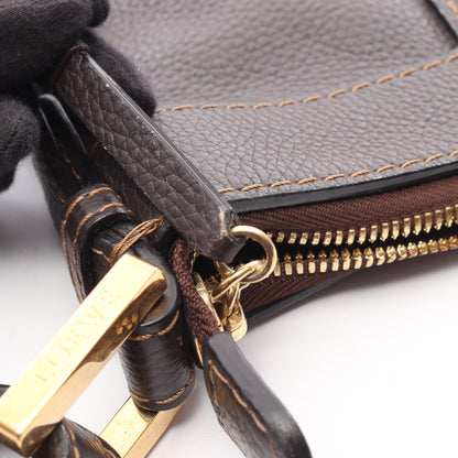 ショルダーバッグ レザー ダークブラウン ロエベ バッグ LOEWE