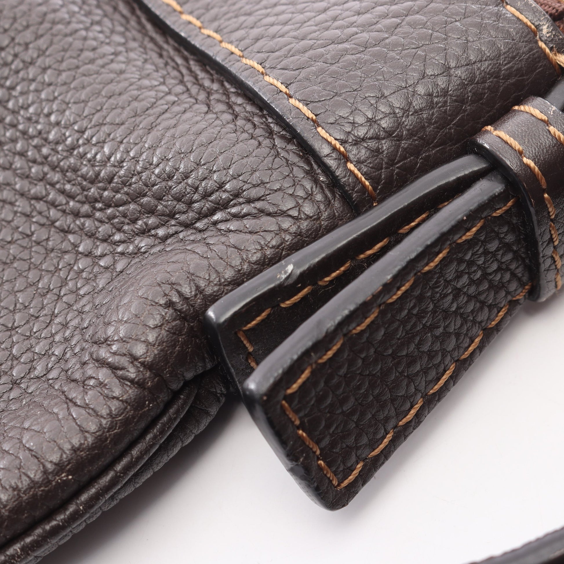 ショルダーバッグ レザー ダークブラウン ロエベ バッグ LOEWE
