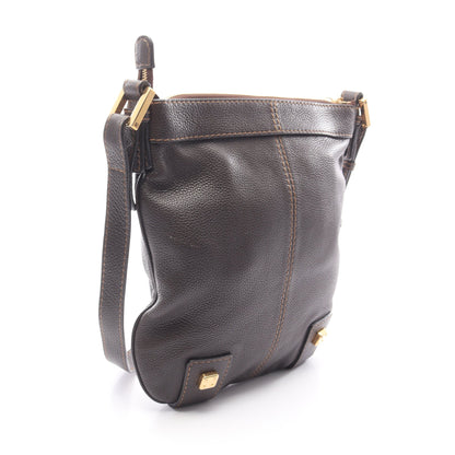 ショルダーバッグ レザー ダークブラウン ロエベ バッグ LOEWE