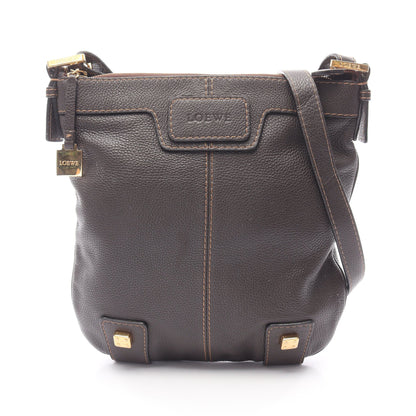 ショルダーバッグ レザー ダークブラウン ロエベ バッグ LOEWE