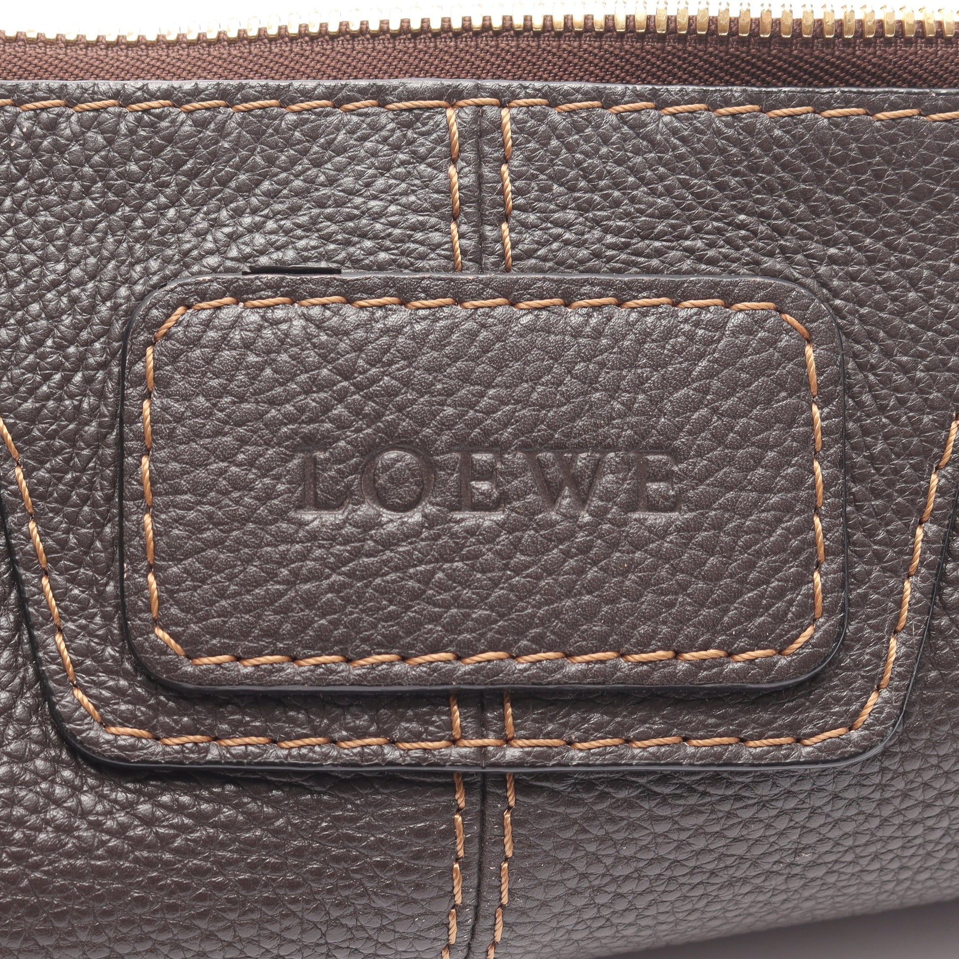 ショルダーバッグ レザー ダークブラウン ロエベ バッグ LOEWE