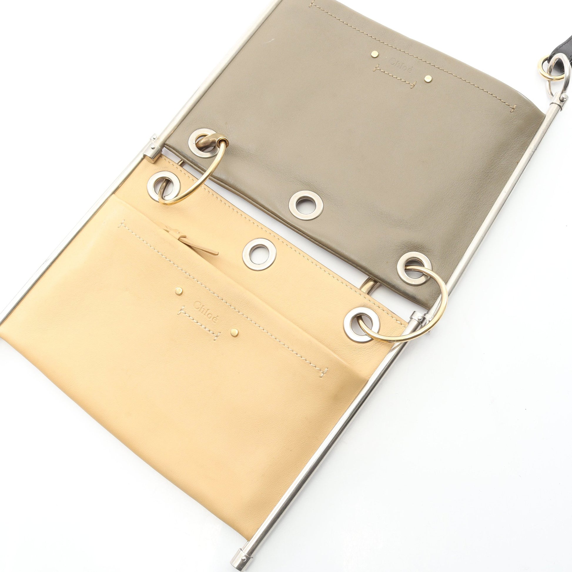 ショルダーバッグ レザー カーキグリーン カーキベージュ クロエ バッグ Chloe