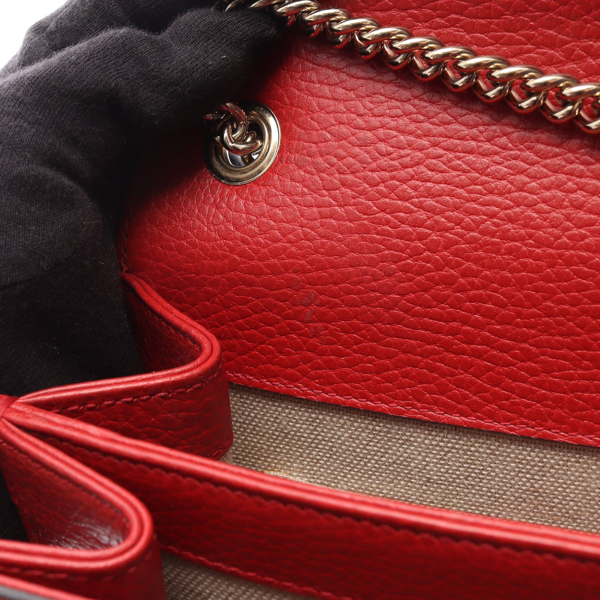 インターロッキングG チェーンショルダーバッグ レザー レッド グッチ バッグ GUCCI