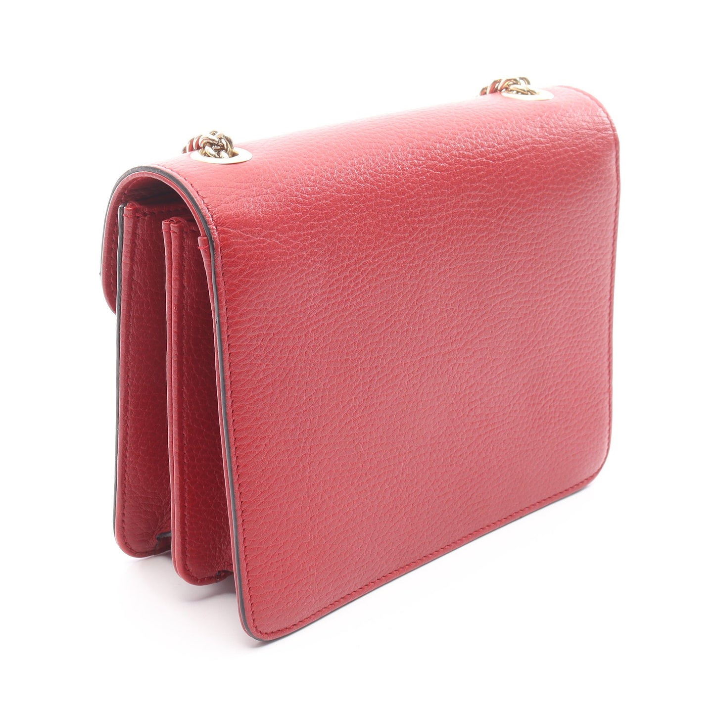 インターロッキングG チェーンショルダーバッグ レザー レッド グッチ バッグ GUCCI