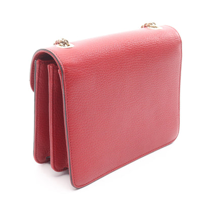 インターロッキングG チェーンショルダーバッグ レザー レッド グッチ バッグ GUCCI