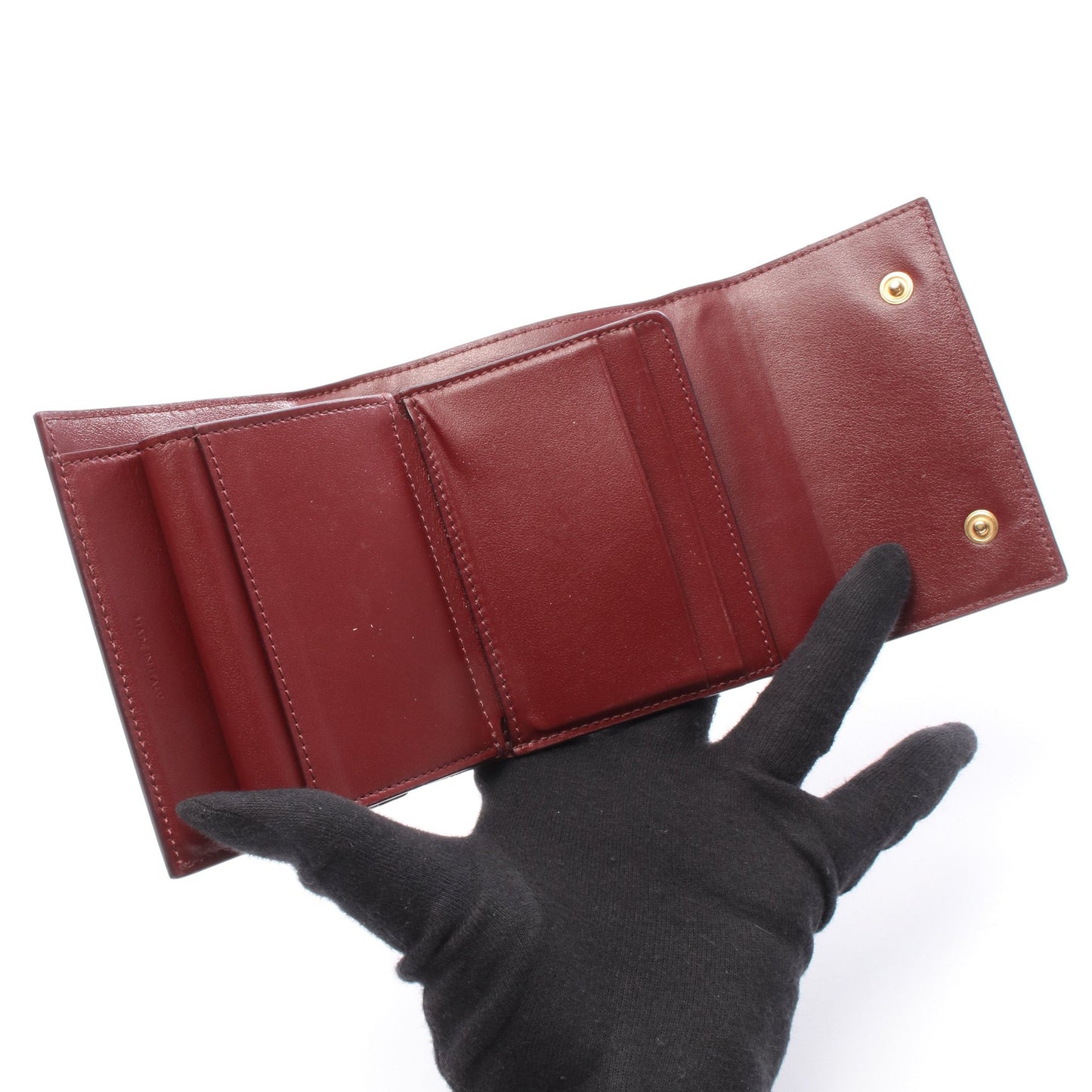 スモール トリフォールドウォレット 三つ折り財布 レザー ボルドー セリーヌ 財布・小物 CELINE