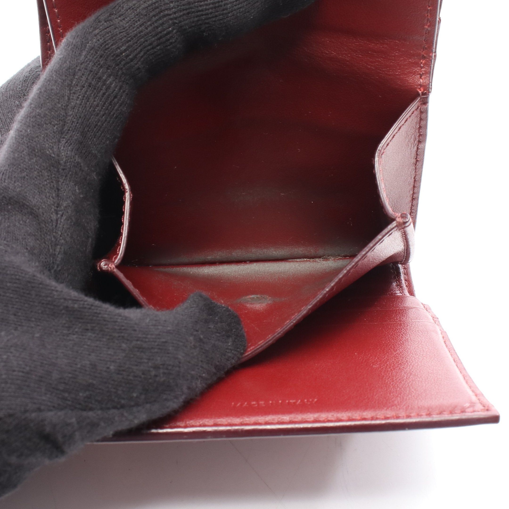 CELINE セリーヌ 財布 スモール トリフォールド ウォレット レッド スモール トリフォールドウォレット 三つ折り財布 レザー ボルドー