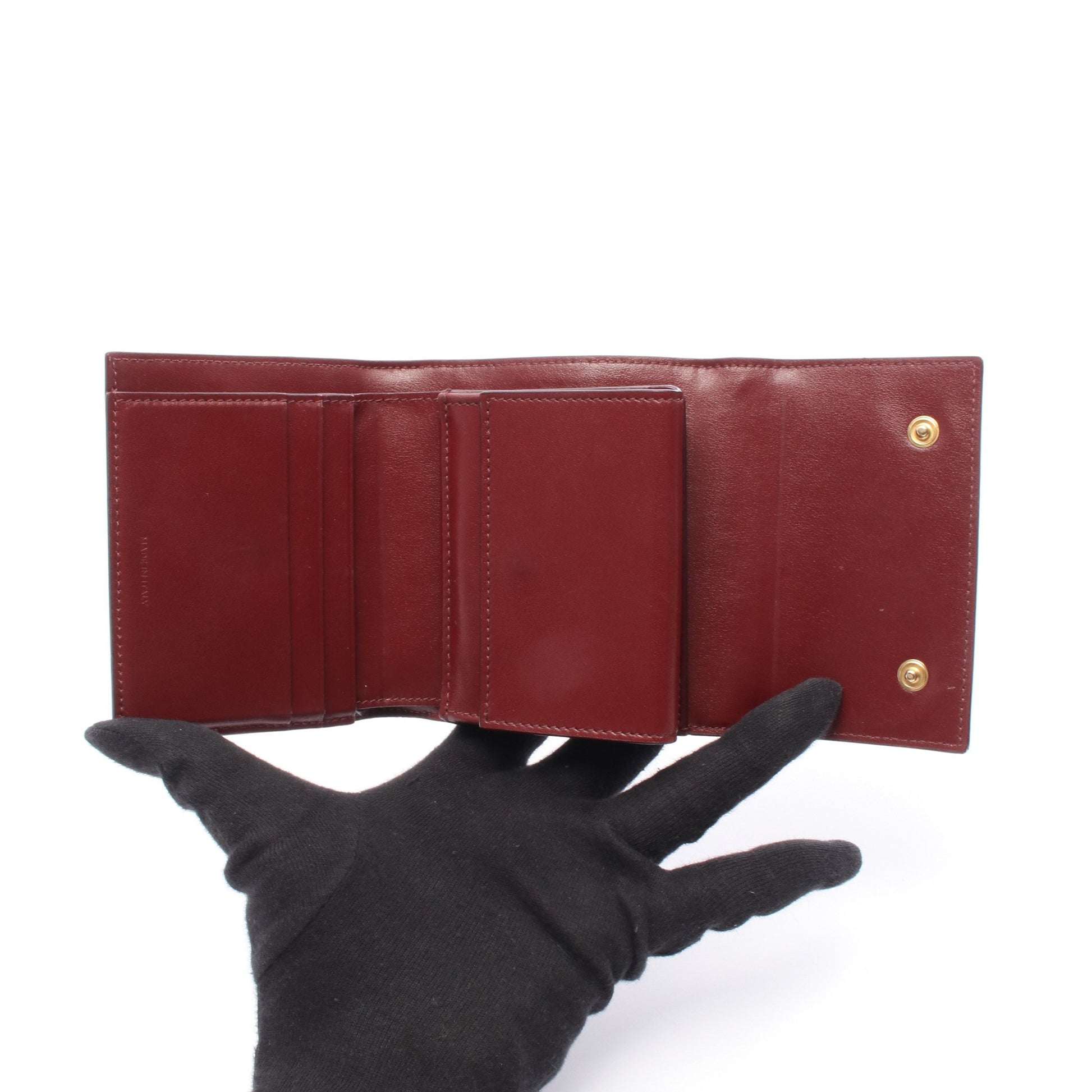 スモール トリフォールドウォレット 三つ折り財布 レザー ボルドー セリーヌ 財布・小物 CELINE