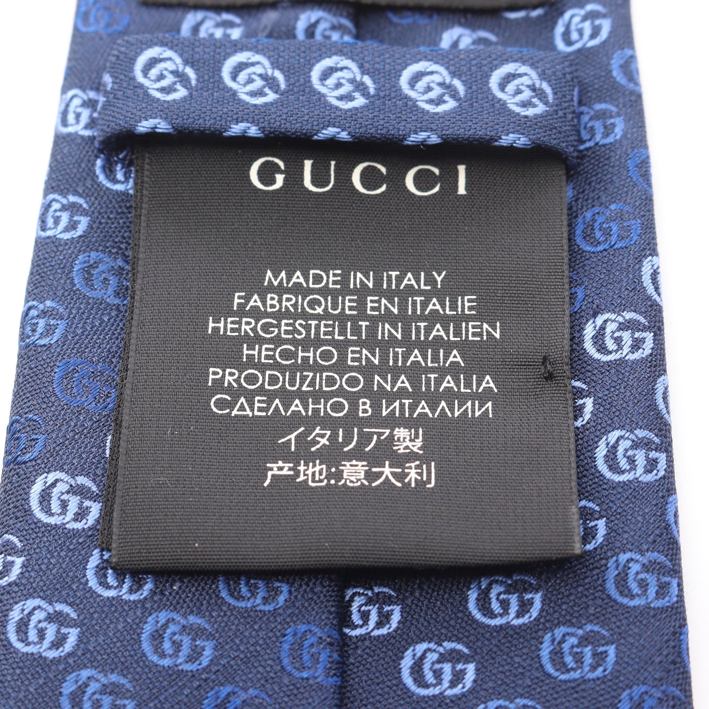 ダブルG ネクタイ 総柄 シルク ネイビー グッチ 財布・小物 GUCCI