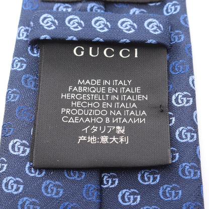 ダブルG ネクタイ 総柄 シルク ネイビー グッチ 財布・小物 GUCCI