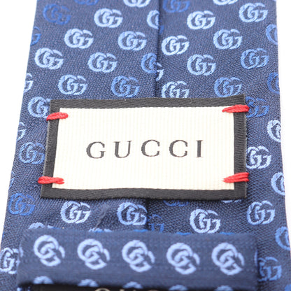 ダブルG ネクタイ 総柄 シルク ネイビー グッチ 財布・小物 GUCCI