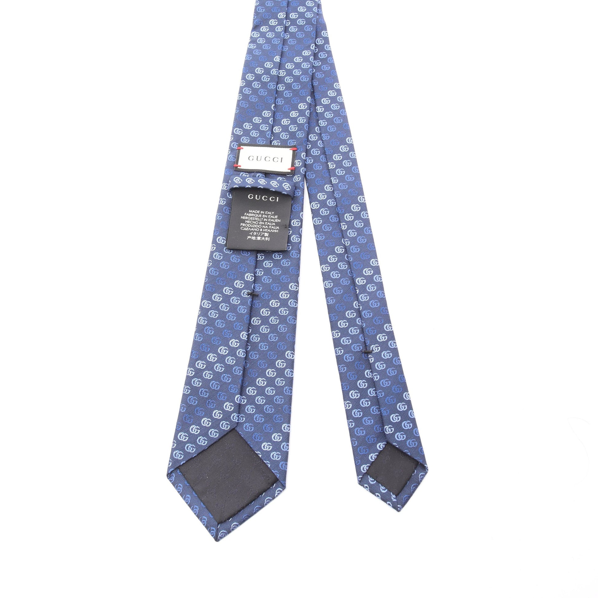 ダブルG ネクタイ 総柄 シルク ネイビー グッチ 財布・小物 GUCCI