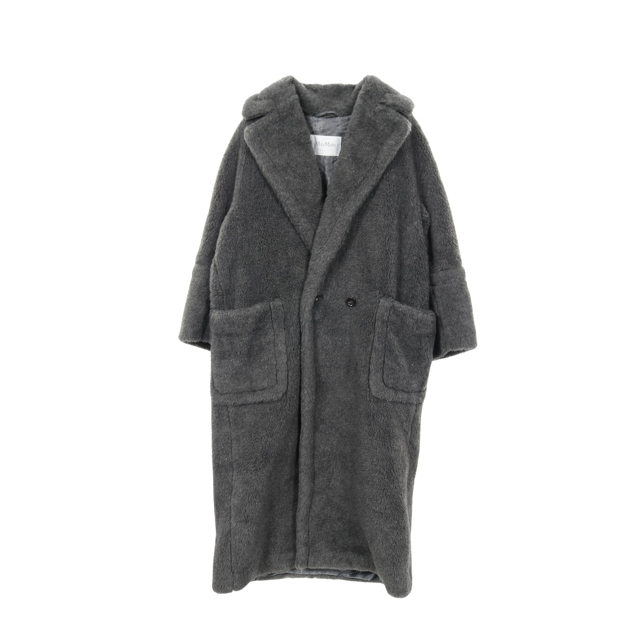 カディアック テディベア コート ウール アルパカ シルク ダークグレー