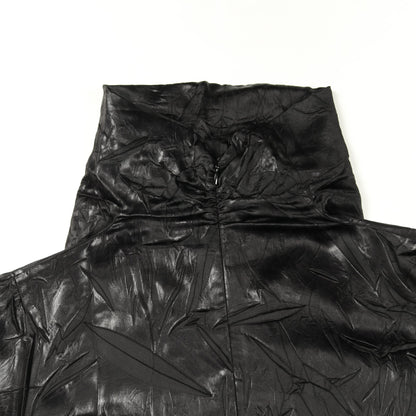 ワンピース ハイネック 長袖 レーヨン ブラック シワ加工 メゾンマルジェラ4 ワンピース Maison Margiela 4