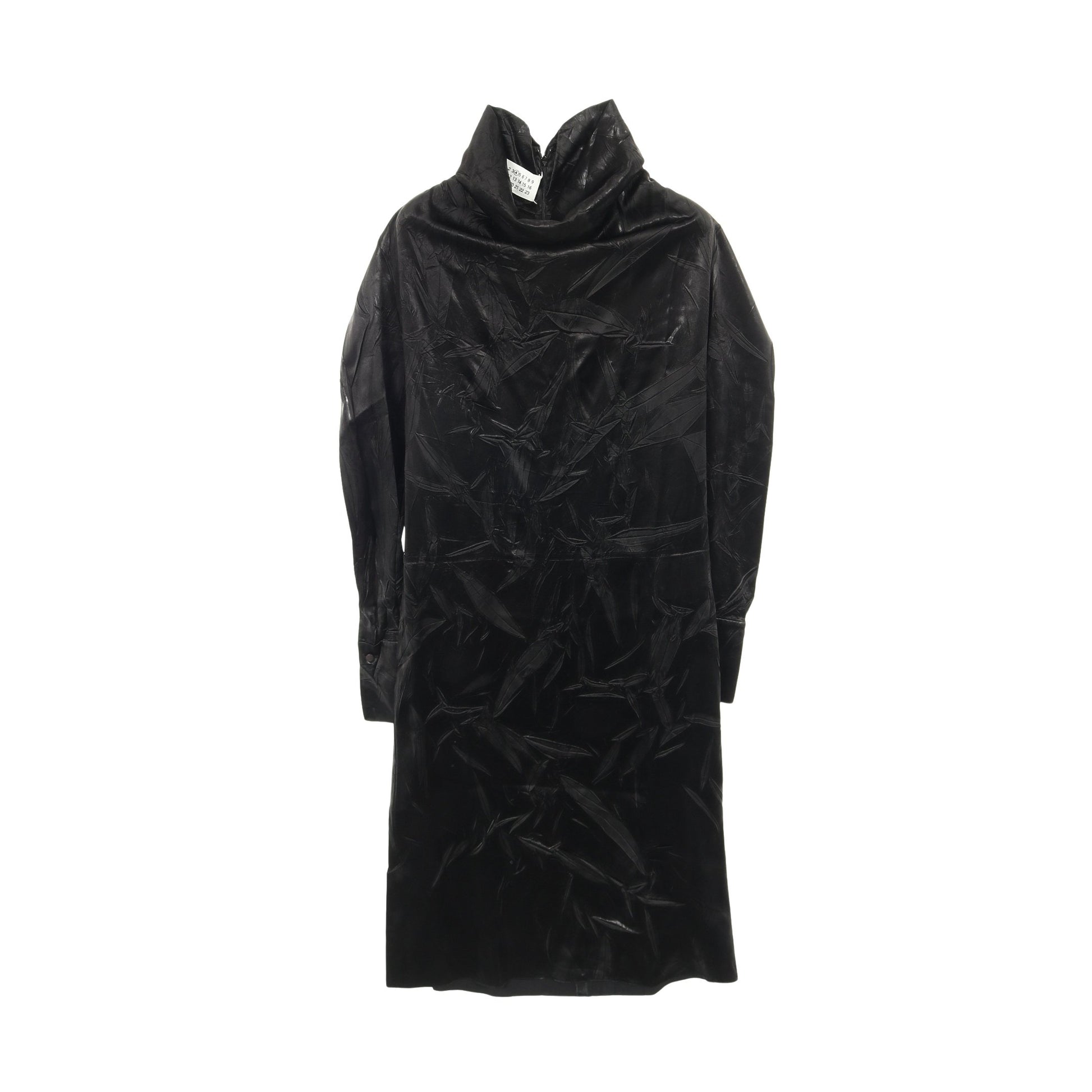 ワンピース ハイネック 長袖 レーヨン ブラック シワ加工 メゾンマルジェラ4 ワンピース Maison Margiela 4
