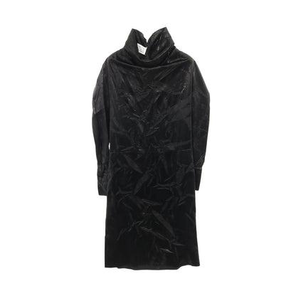 ワンピース ハイネック 長袖 レーヨン ブラック シワ加工 メゾンマルジェラ4 ワンピース Maison Margiela 4