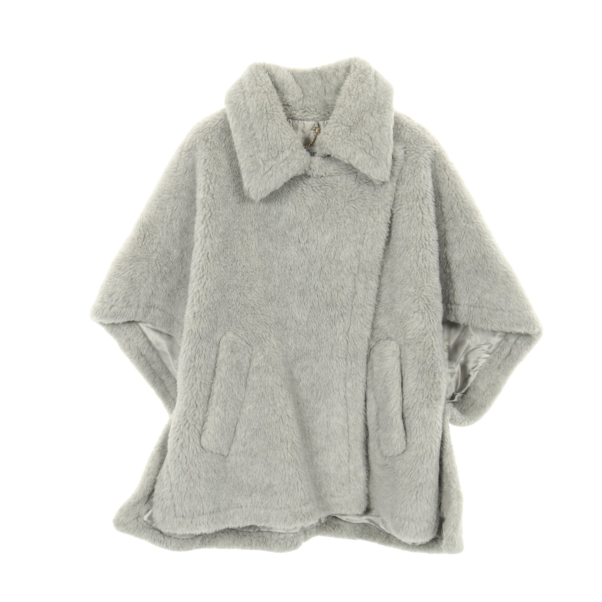 テディベア ケープ ポンチョ ウール アルパカ グレー マックスマーラ アウター Max Mara