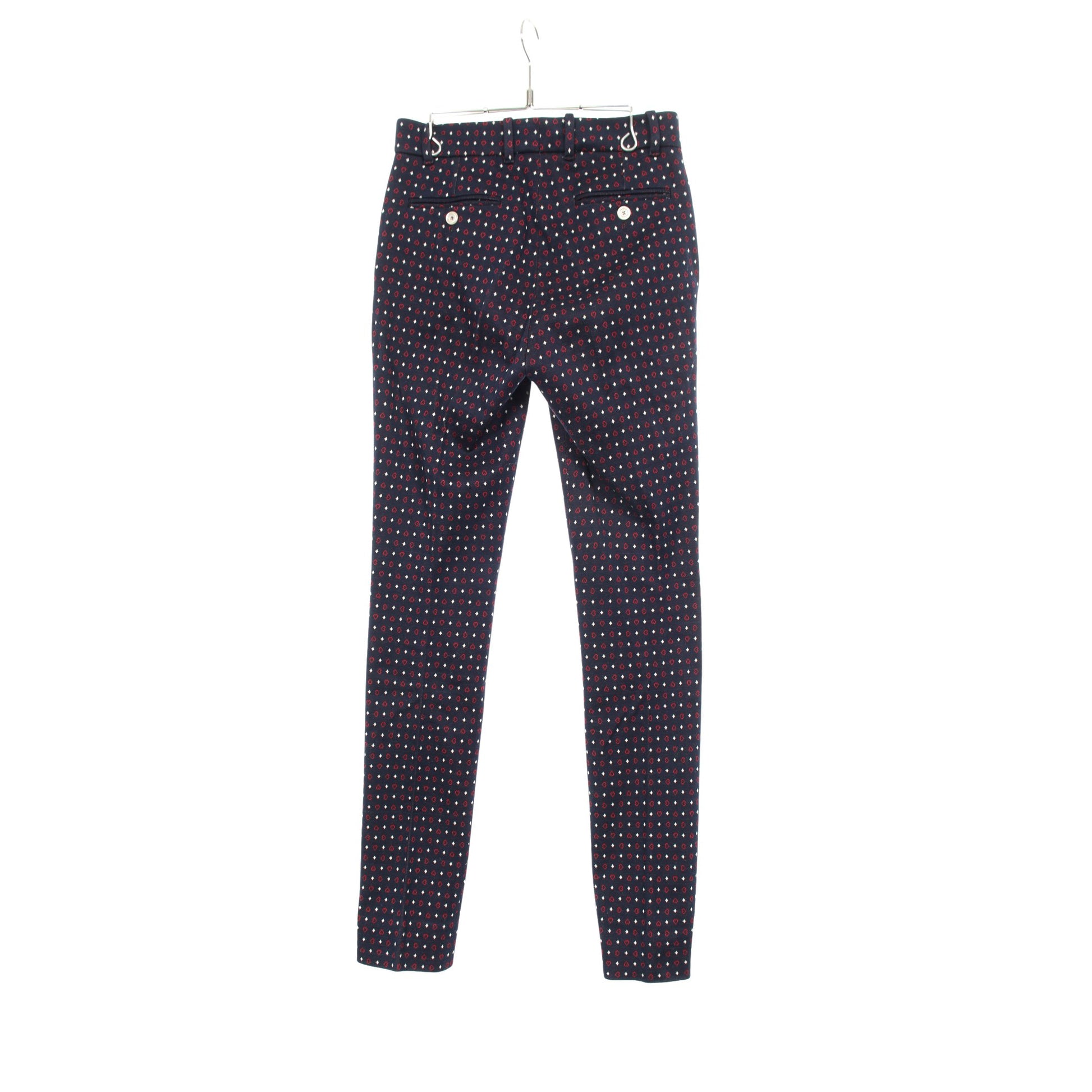 パンツ ハート柄 コットン ネイビー レッド アイボリー グッチ ボトムス GUCCI