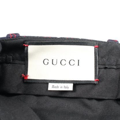 パンツ ハート柄 コットン ネイビー レッド アイボリー グッチ ボトムス GUCCI