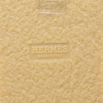 エミスフェール ブーツ スエード シアリング ブラウン アイボリー エルメス シューズ HERMES
