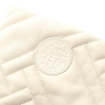 Fuji フジ キルティング ブーツ レザー オフホワイト エルメス シューズ HERMES