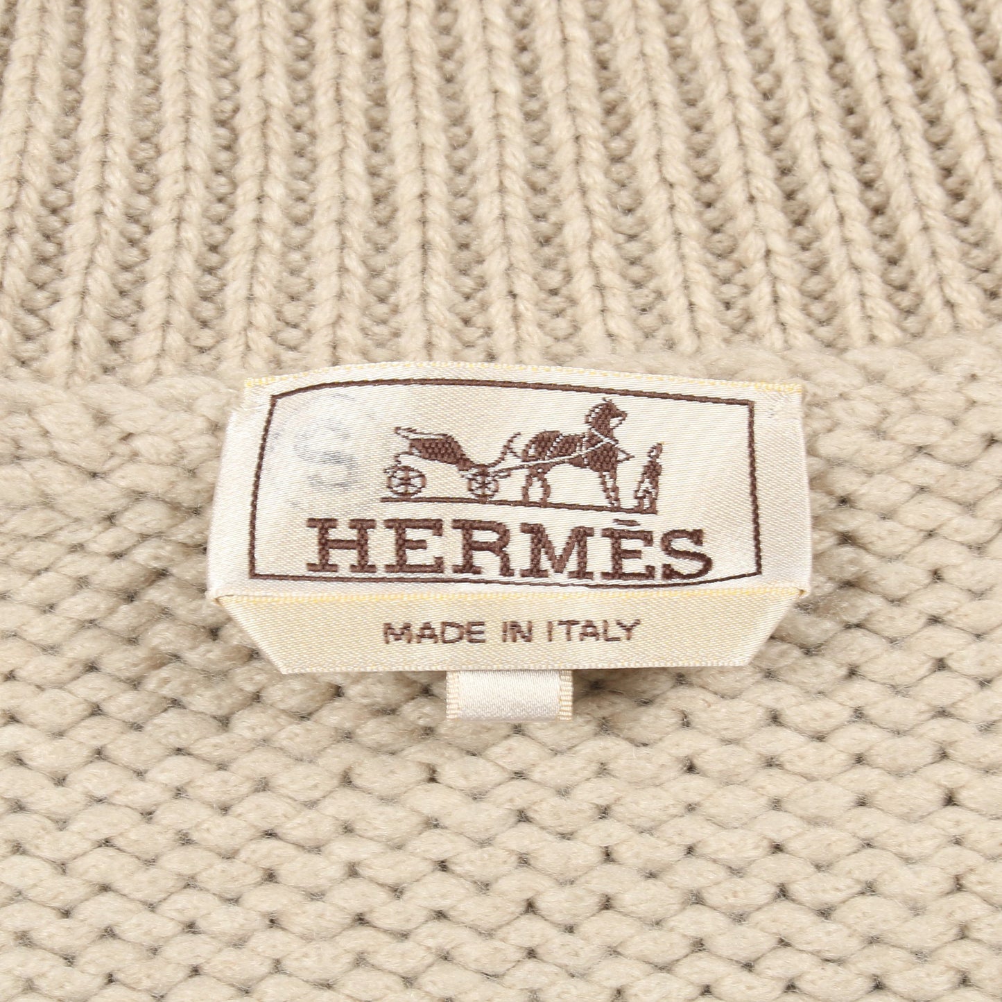 Decalcomanie ニット タートルネック カシミヤ ベージュ マルチカラー エルメス トップス HERMES
