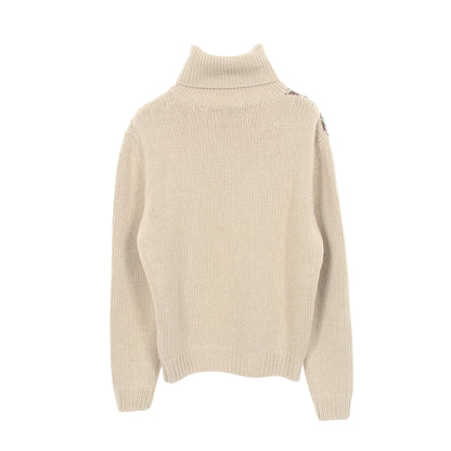 Decalcomanie ニット タートルネック カシミヤ ベージュ マルチカラー エルメス トップス HERMES