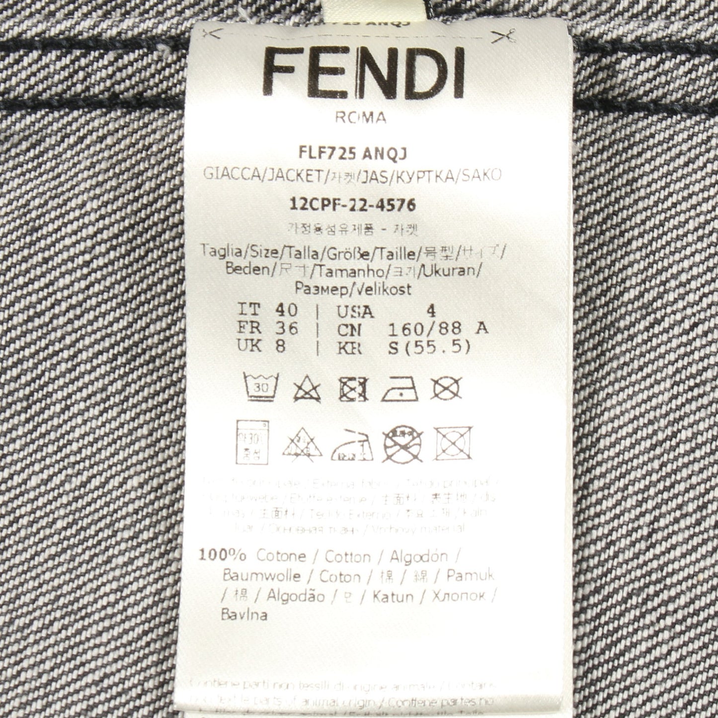 デニムシャツ デニムジャケット 半袖 コットン グレー フェンディ アウター FENDI