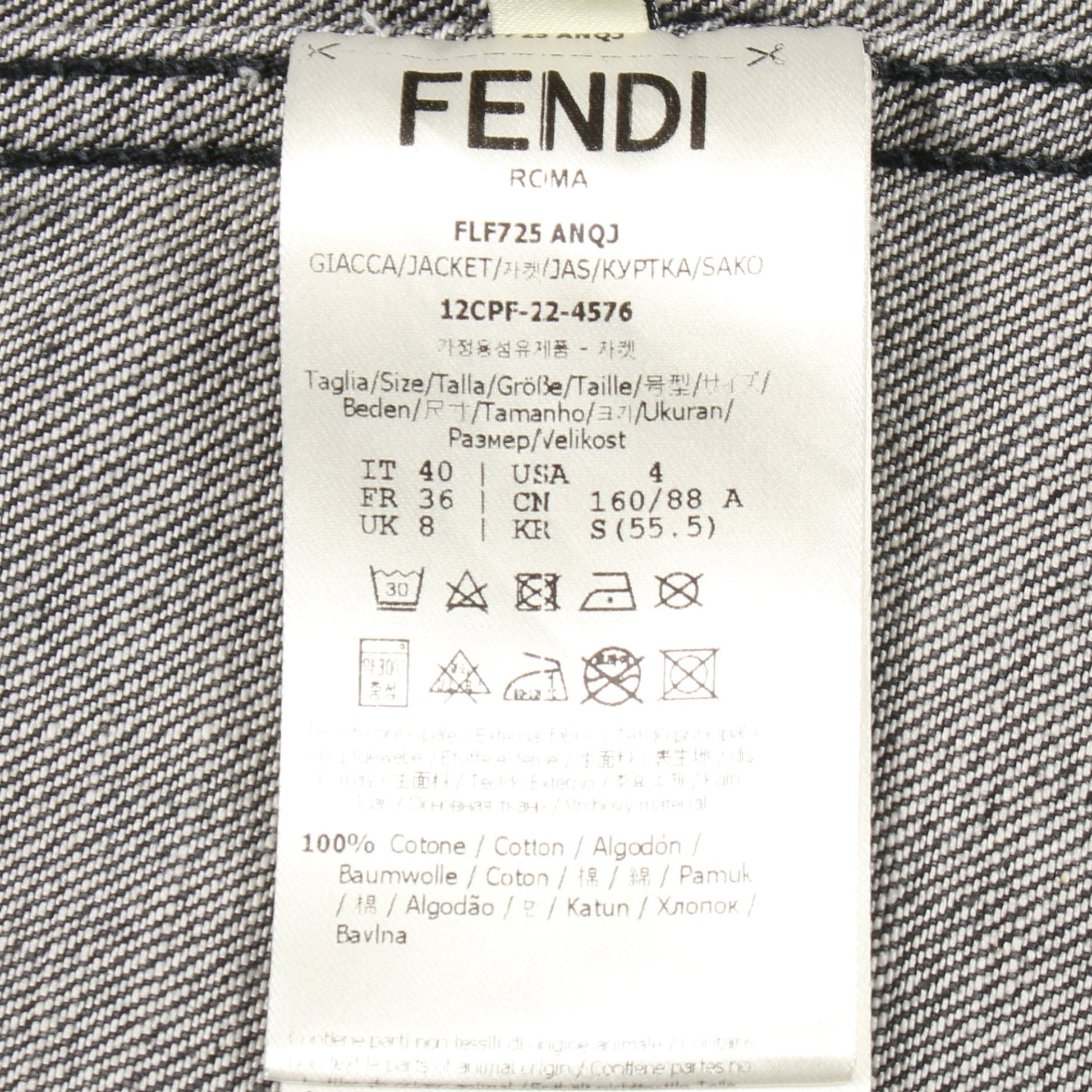 デニムシャツ デニムジャケット 半袖 コットン グレー フェンディ アウター FENDI