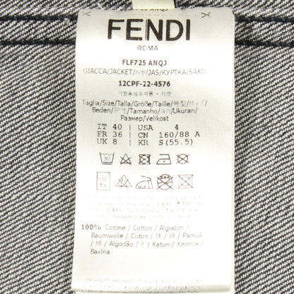 デニムシャツ デニムジャケット 半袖 コットン グレー フェンディ アウター FENDI