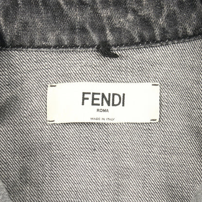 デニムシャツ デニムジャケット 半袖 コットン グレー フェンディ アウター FENDI