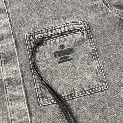 デニムシャツ デニムジャケット 半袖 コットン グレー フェンディ アウター FENDI